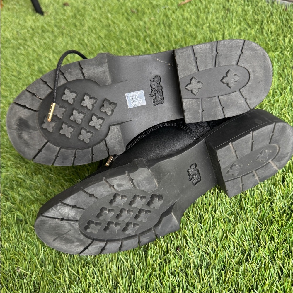 Coach Black Ankle Boots with Rugged Tread